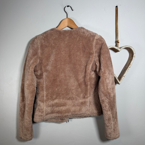Uniqlo Fleece Zip-Up Teddy Jacket Soft Gorpcore Quiet Luxury XTRA-SMALL Brown - Picture 8 of 11